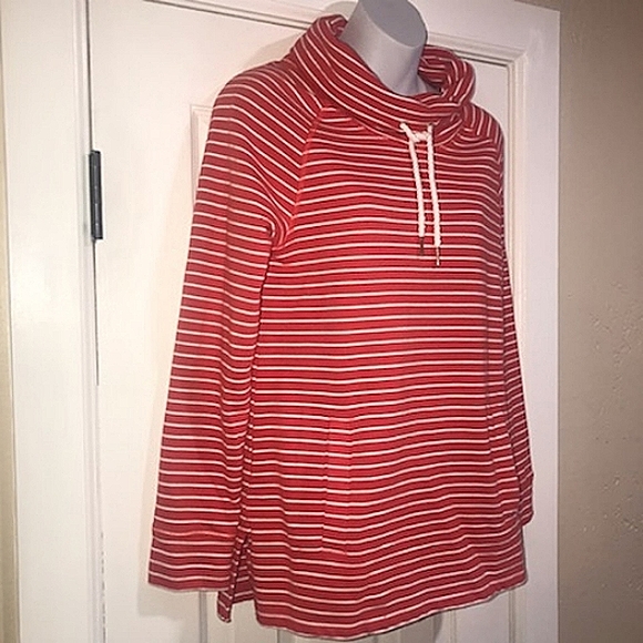 Tommy Hilfiger Womens Red/White Striped Drawstring Turtle Pullover S/P - Picture 11 of 15